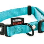 Martin sellier halsband nylon turquoise verstelbaar